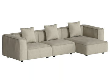 BUTTER SOFT - 3 seater fabric sofa with chaise longue by grado design - view 2